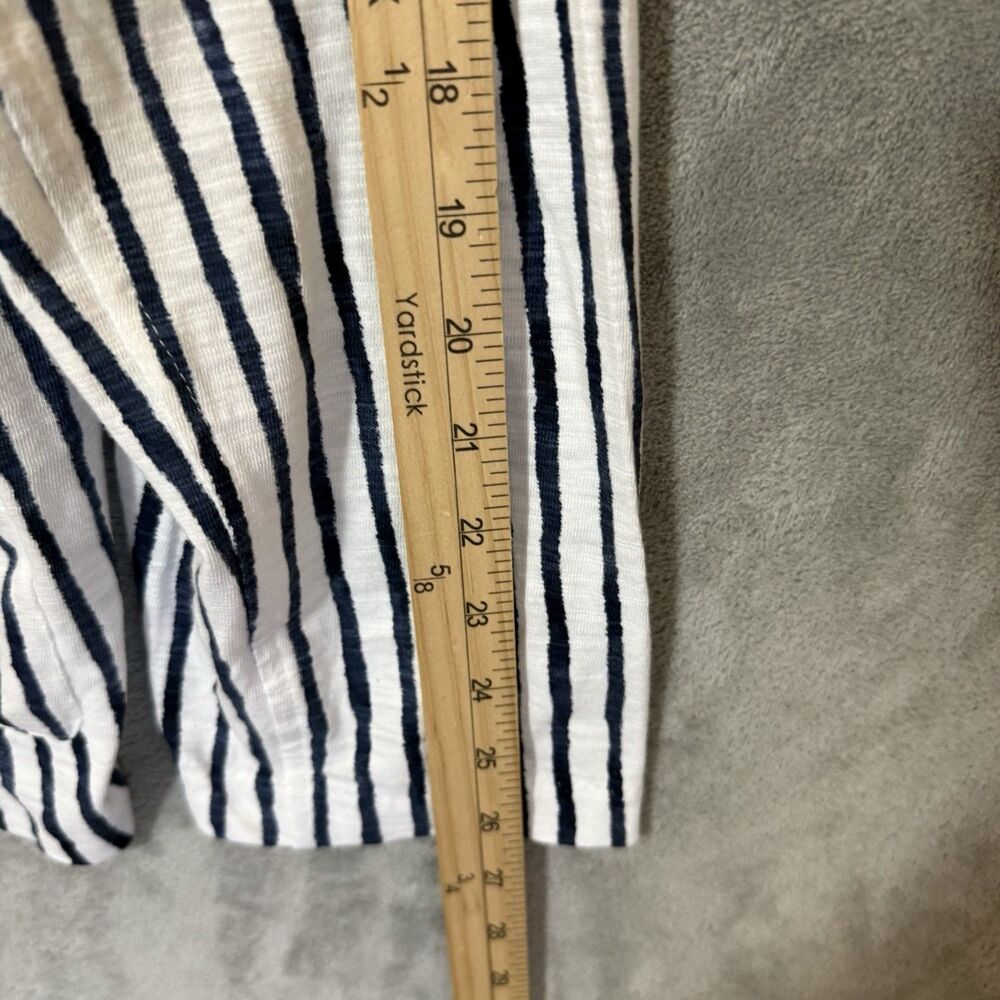 Chicos Blazer Womens 4 US 2XL Blue White Striped Nautical Beachy Modal Blend - Picture 6 of 9